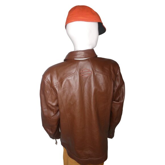 NWT AUTHENTIC Harley-Davidson Men's Portage Midweight Leather Jacket - Brown - Picture 2 of 12